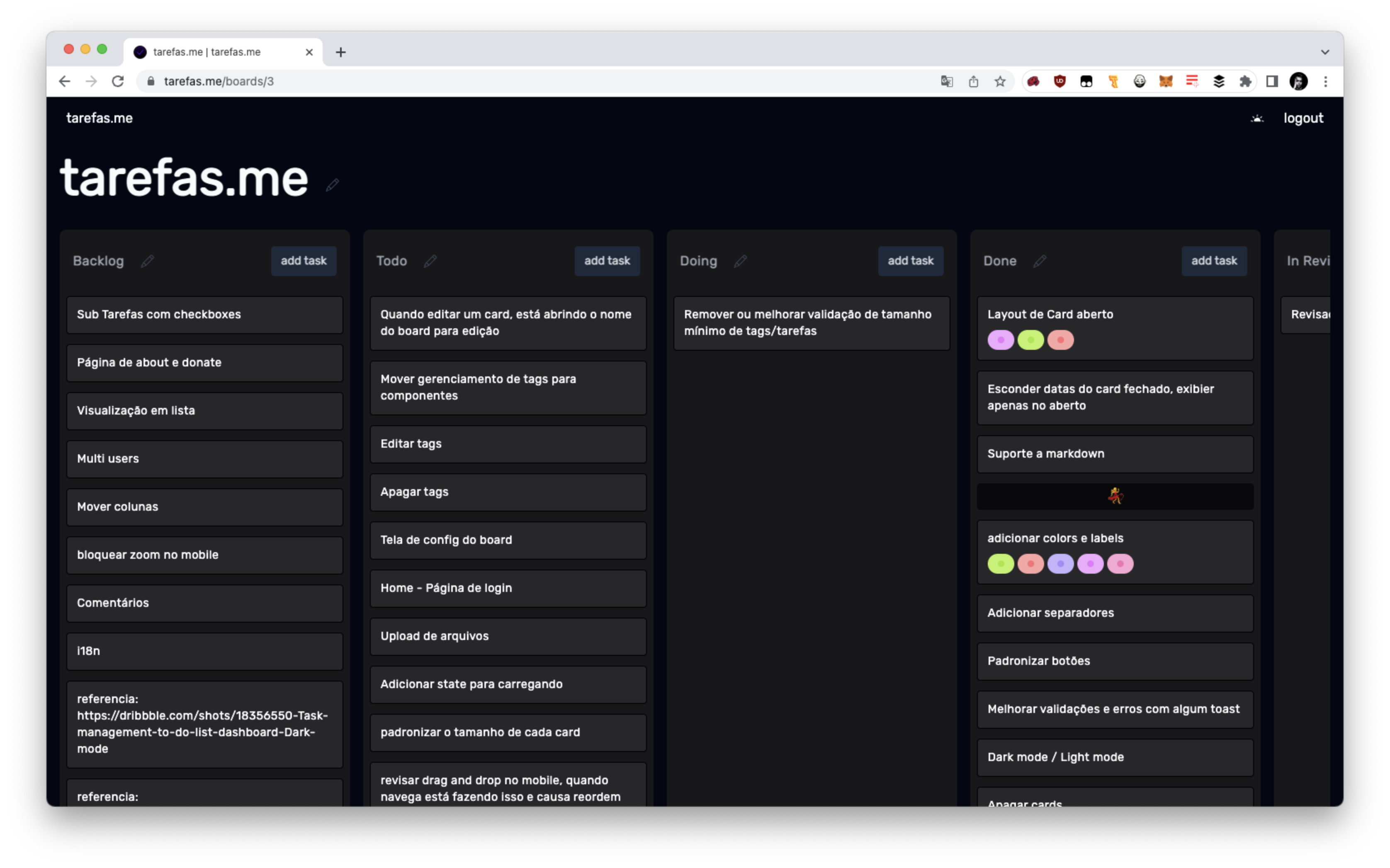 tarefas.me - Dead Simple Task Manager für Solo -Benutzer und kleine Teams Medien 1