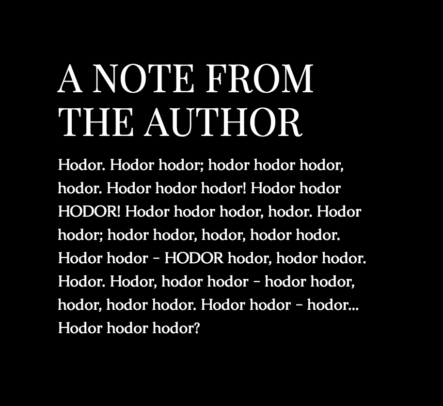 North from Winterfell: the autobiography of Hodor gallery image