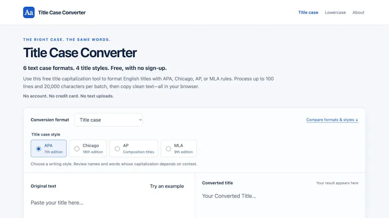 Title Case Converter screenshot 2