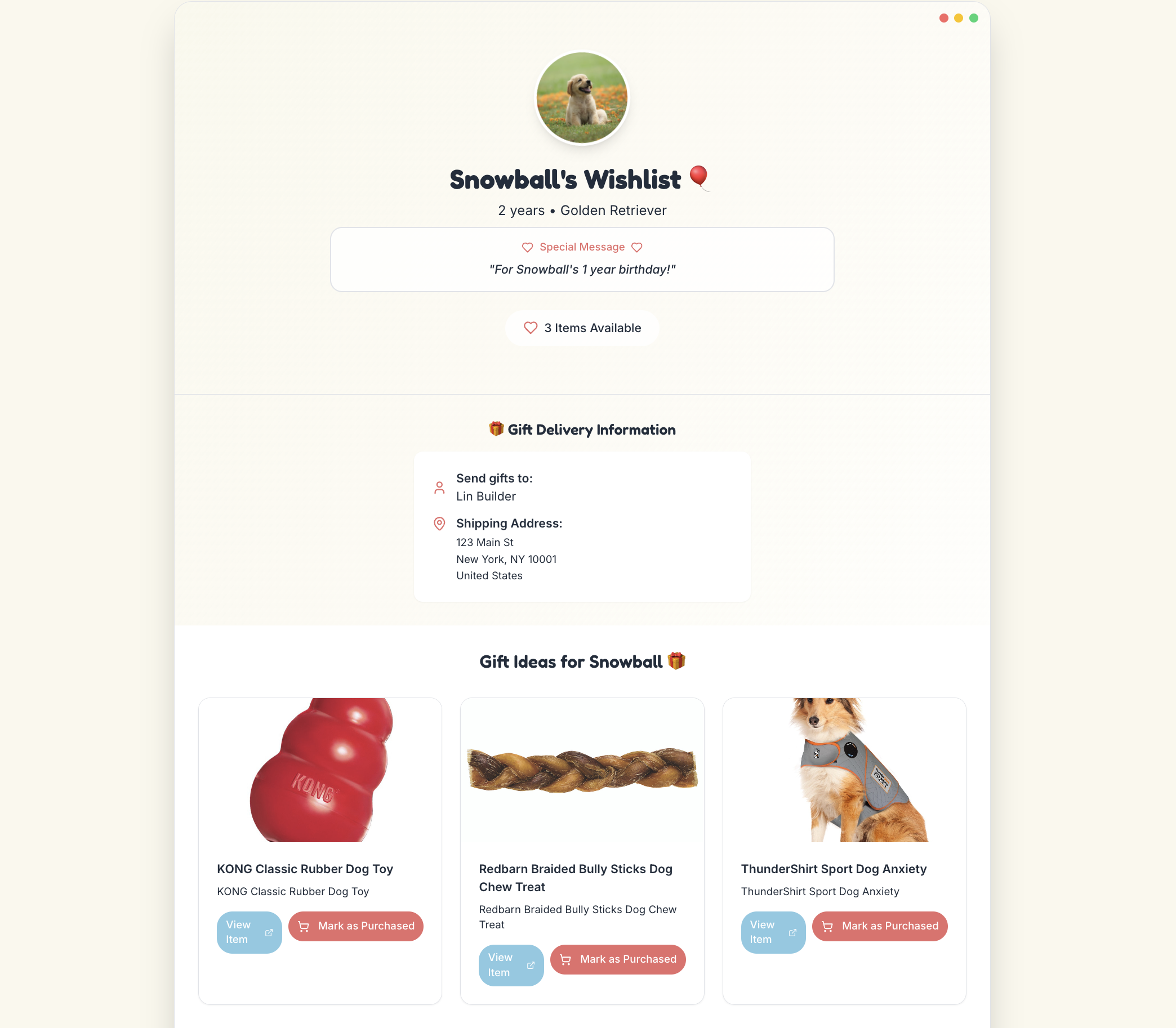 Lista de petwish - Listas de deseos de mascotas Made Easy - Compartir, rastrear regalos, enviar gracias media 3
