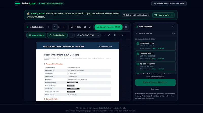 RedactLocal screenshot 2