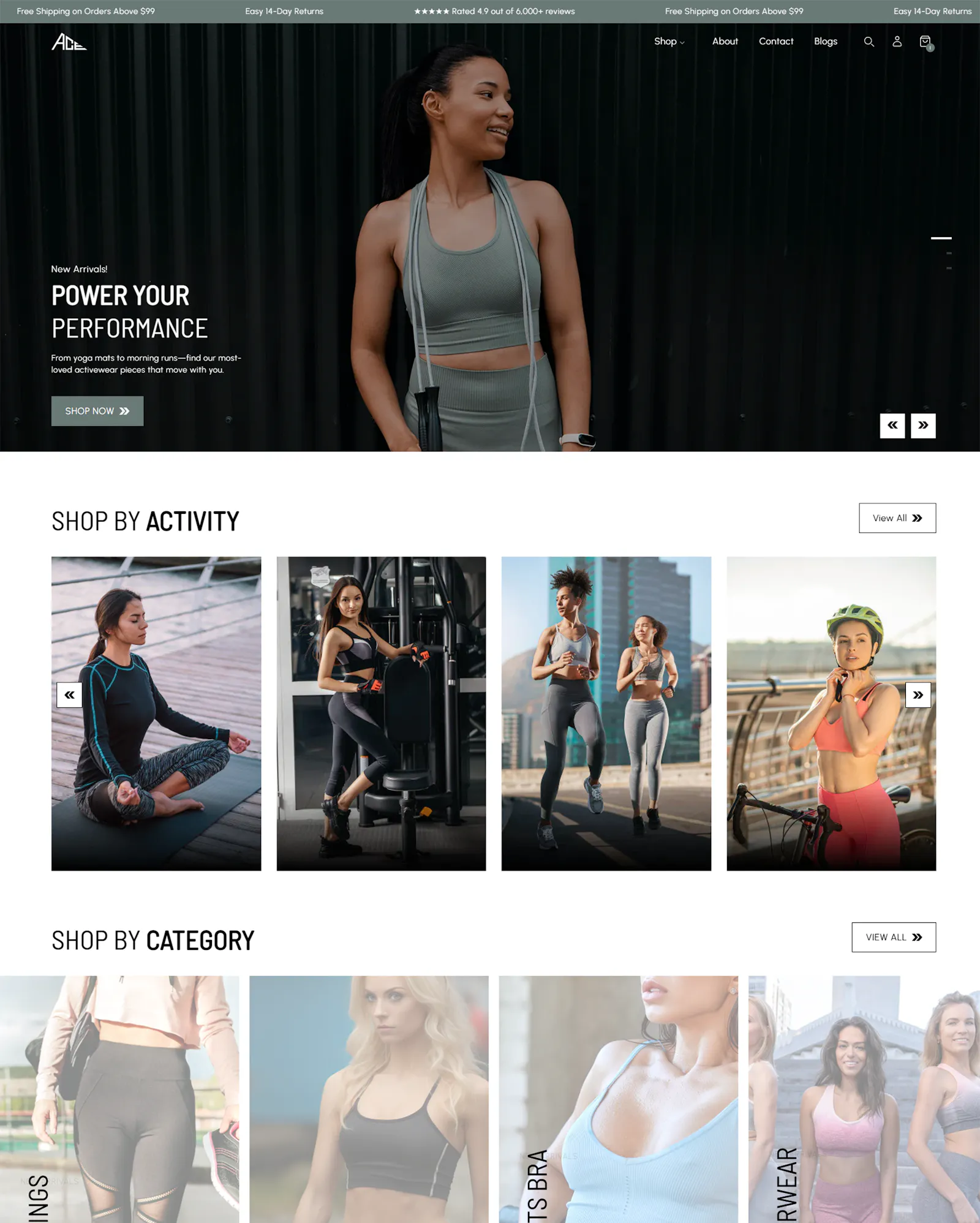 Ace Activewear Shopify Theme screenshot 1