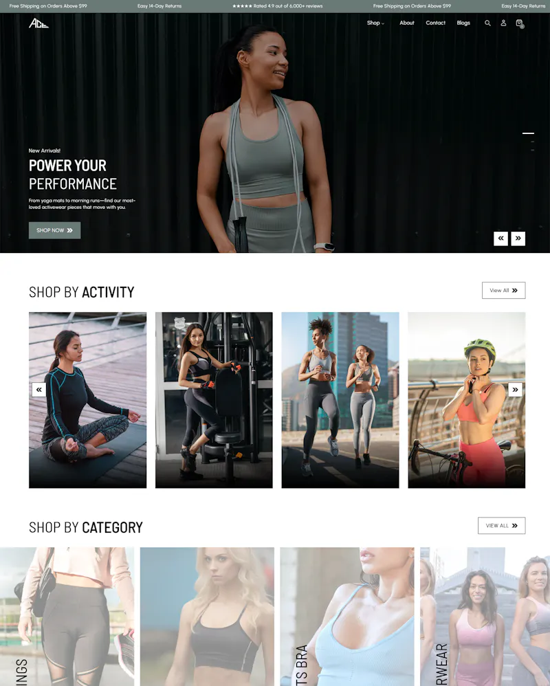 Ace Activewear Shopify Theme screenshot 1