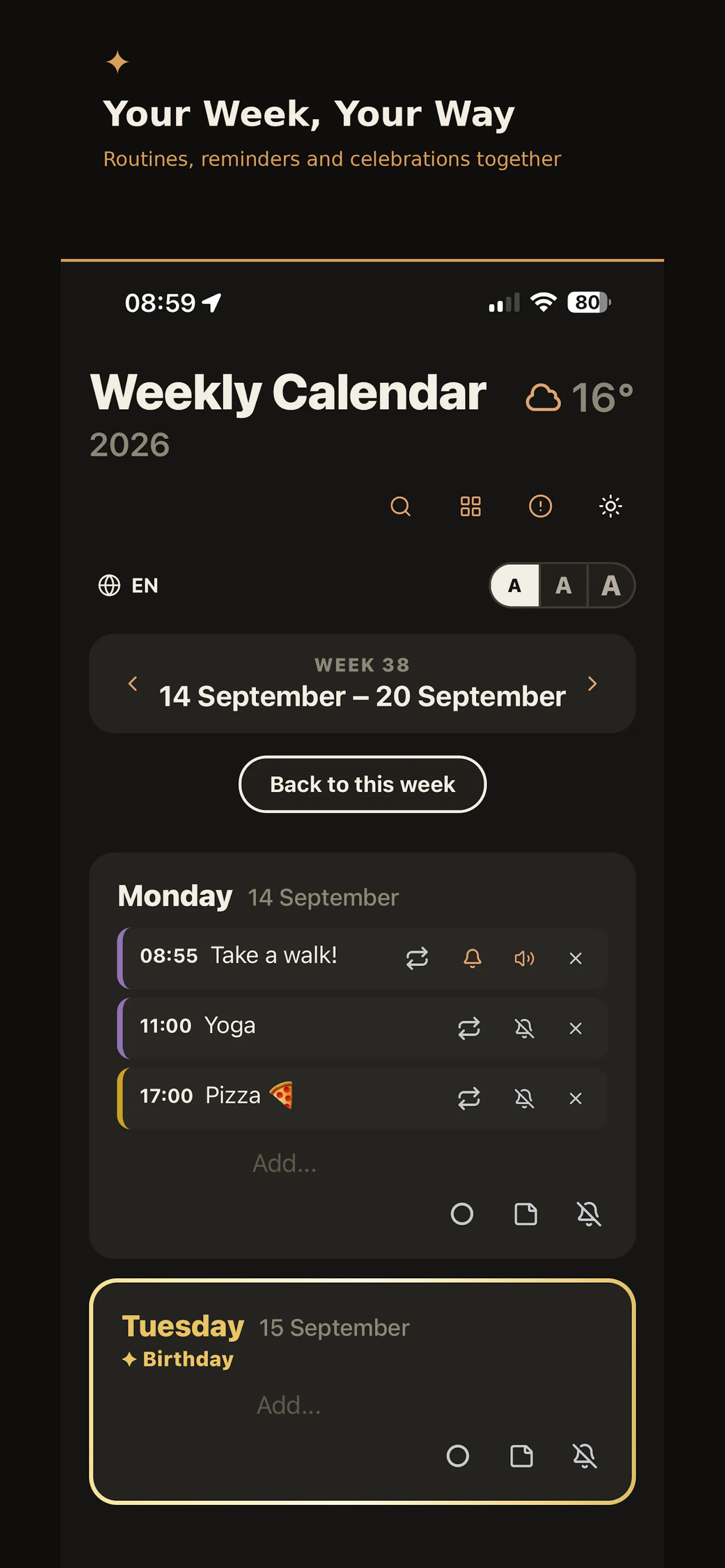 WeekSpark screenshot 3