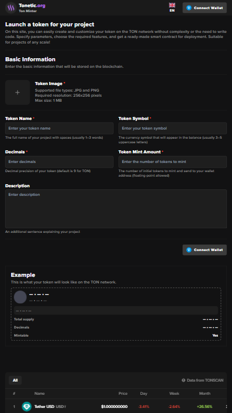 Tonetic - Create, Deploy token on TON gallery image