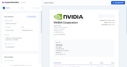 ZuperBooks Invoice gallery image