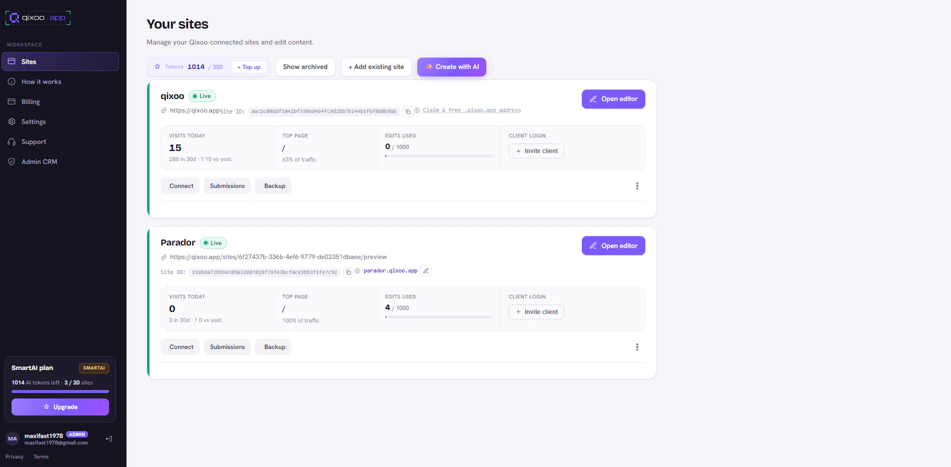 Qixoo Your AI web agency today. No code gallery image