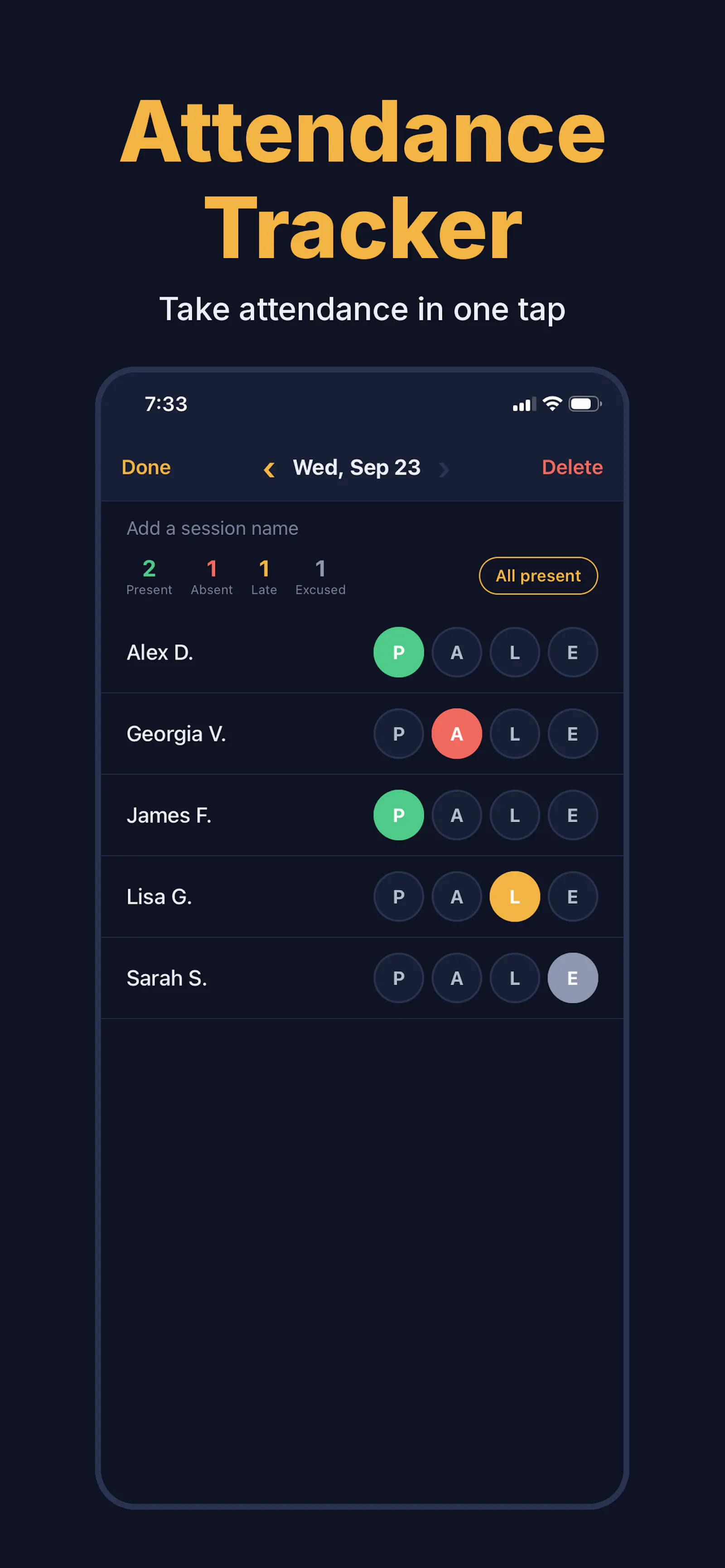Attendance Tracker: Check In screenshot 1