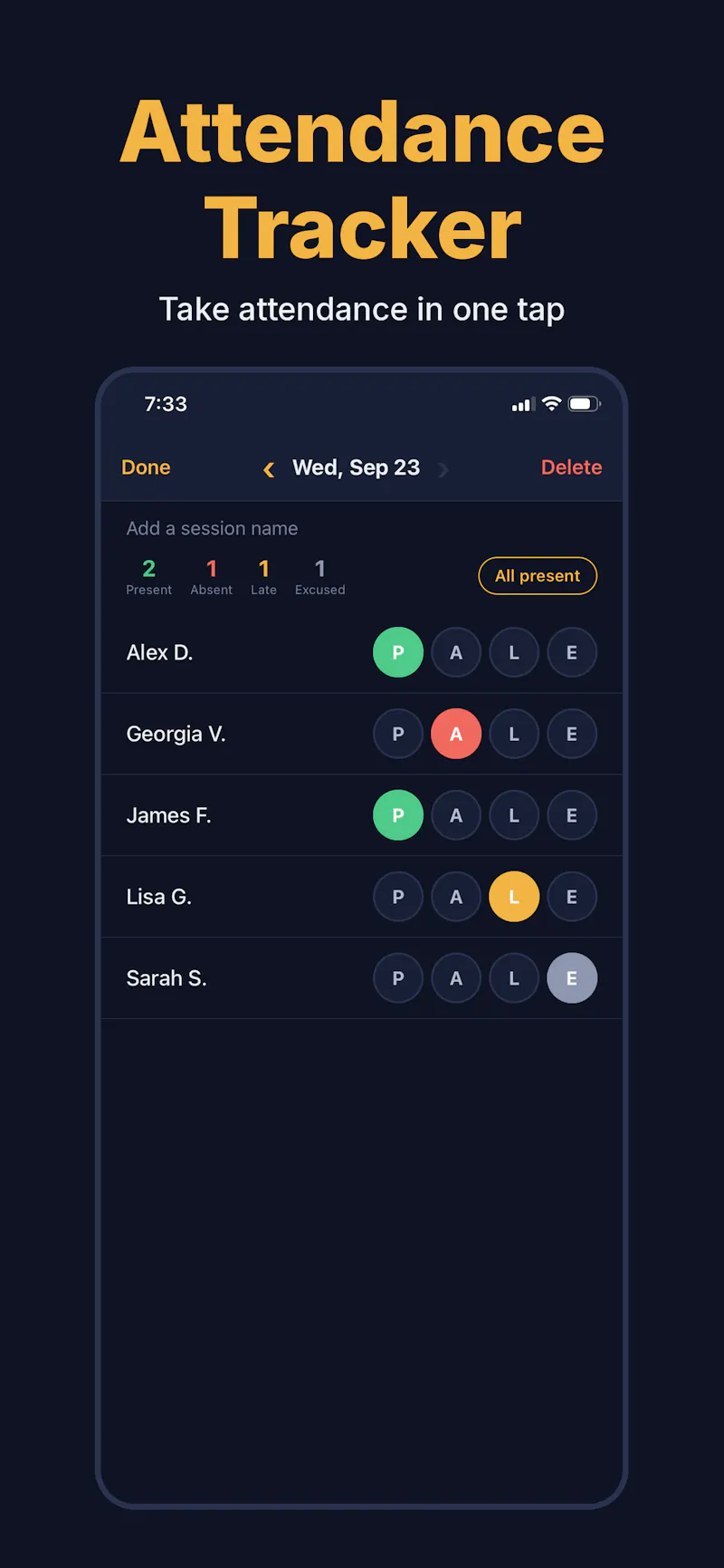 Attendance Tracker: Check In screenshot 1