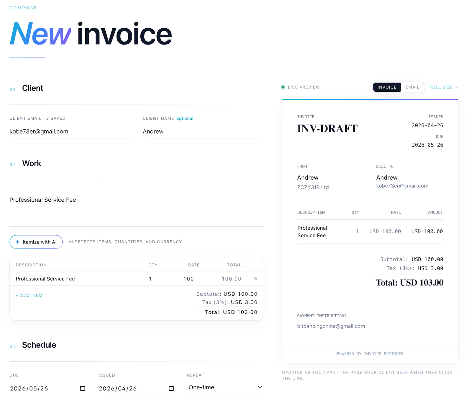 Invoice Reminder screenshot 4