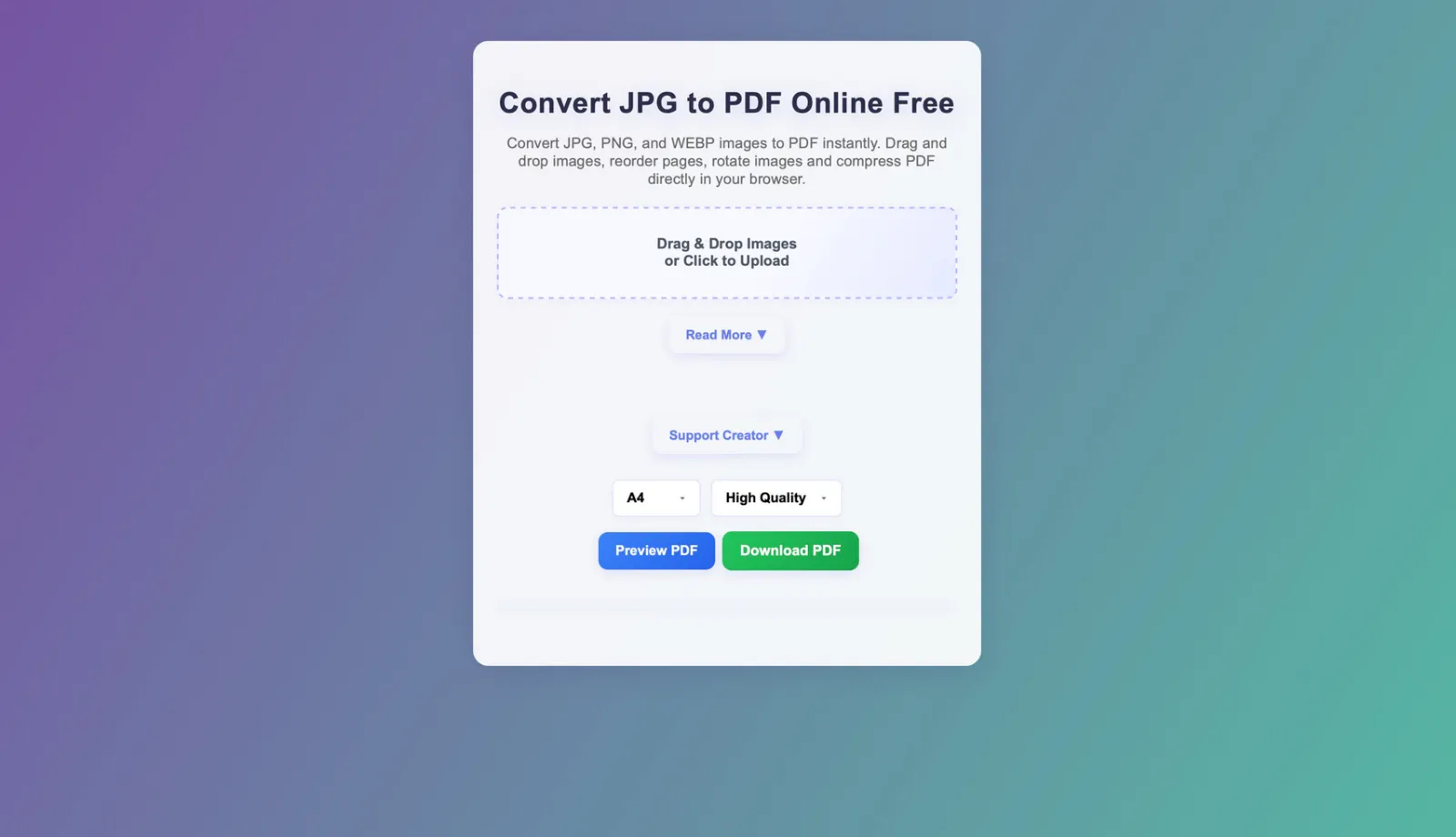 Image to PDF – No Upload 제품 배너