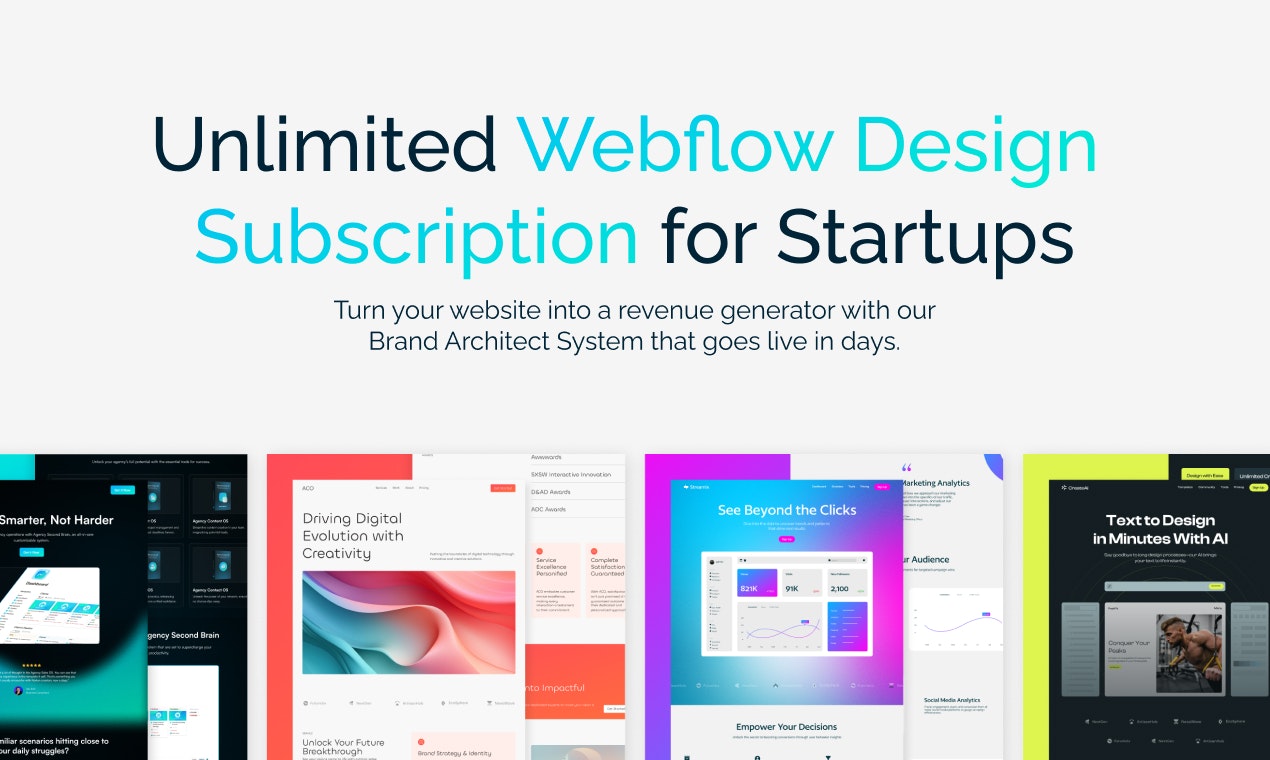 Unbegrenztes Webflow -Design -Abonnement - Die Website mit Markenarchitektensystem transformieren Medien 1