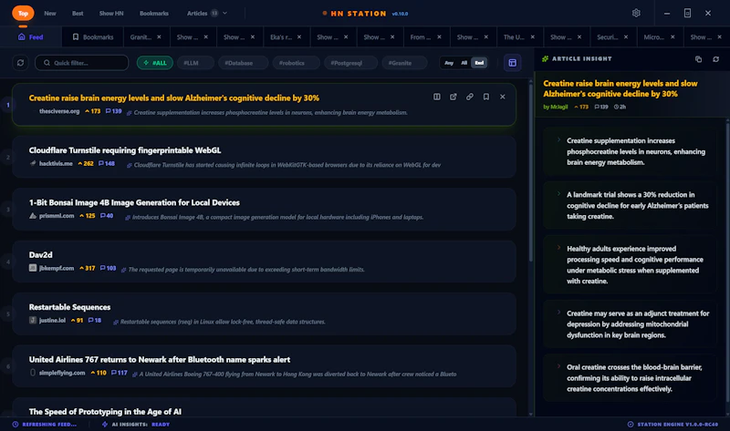 Hacker News Station screenshot 1
