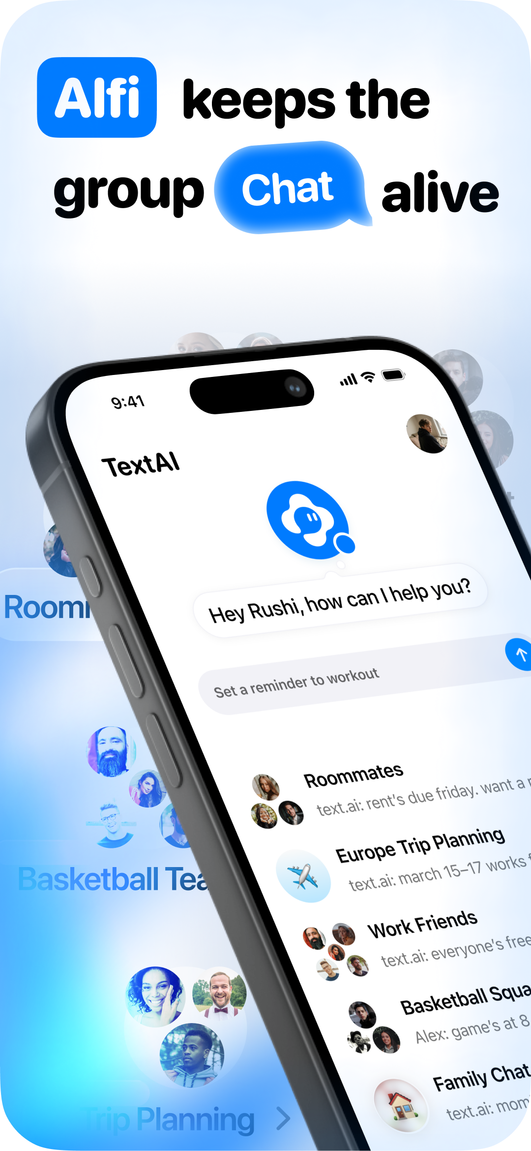 Alfi - Main product screenshot demonstrating key features and user interface