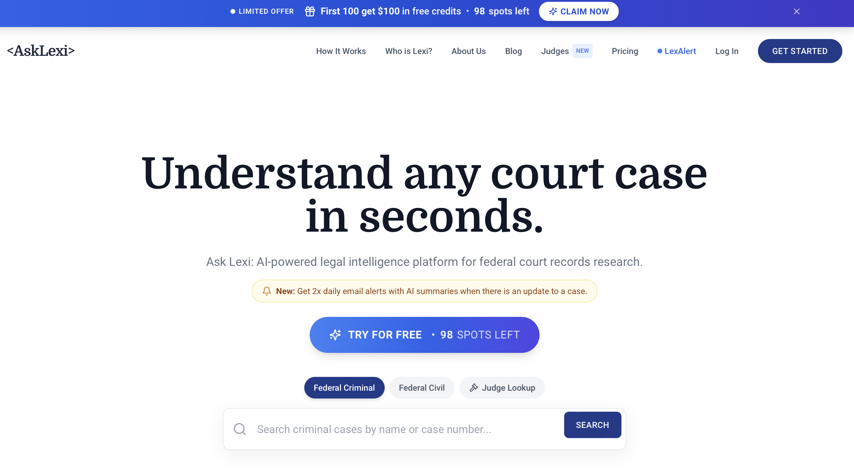 AskLexi search 1B+ court records w/  AI gallery image