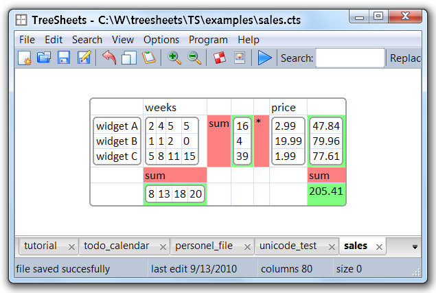 TreeSheets gallery image
