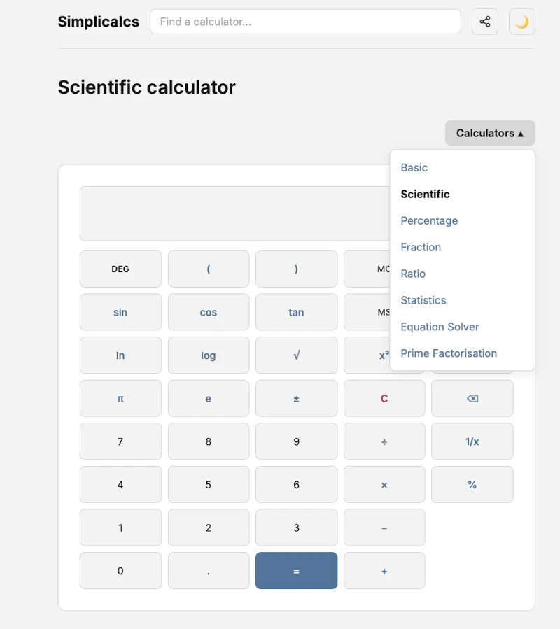 Simplicalcs — Simple, Free Calculators screenshot 1
