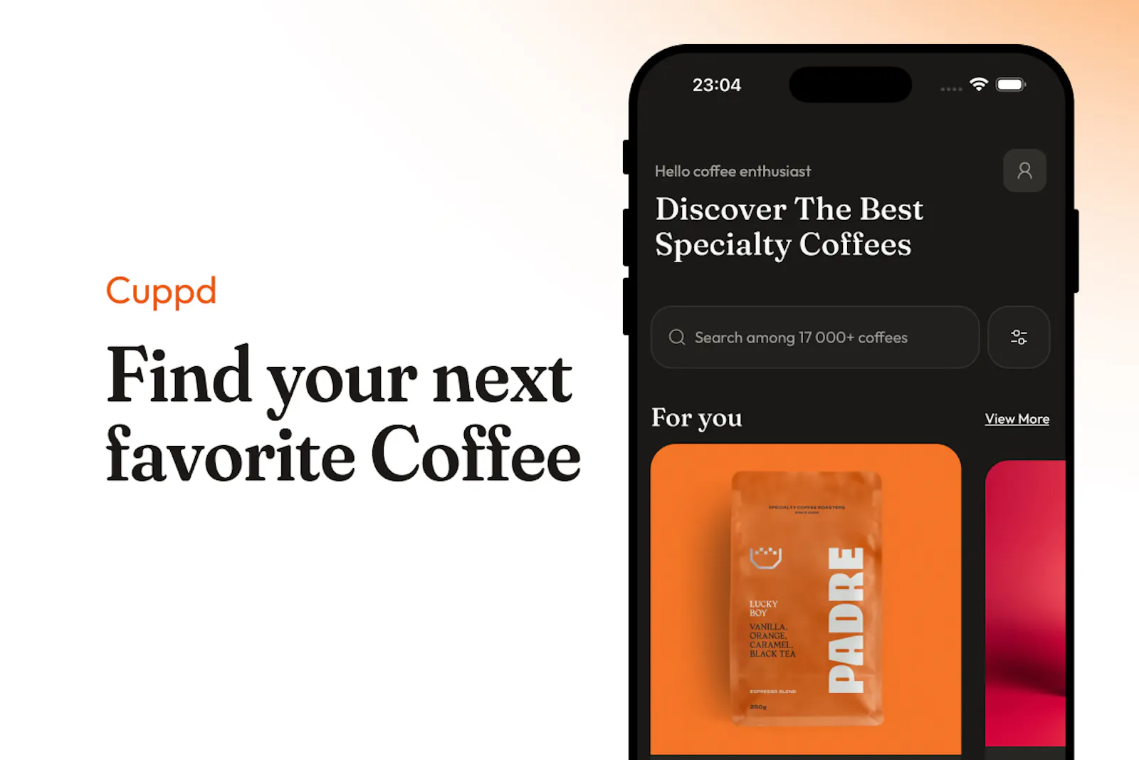 Cuppd iOS app screenshot 1