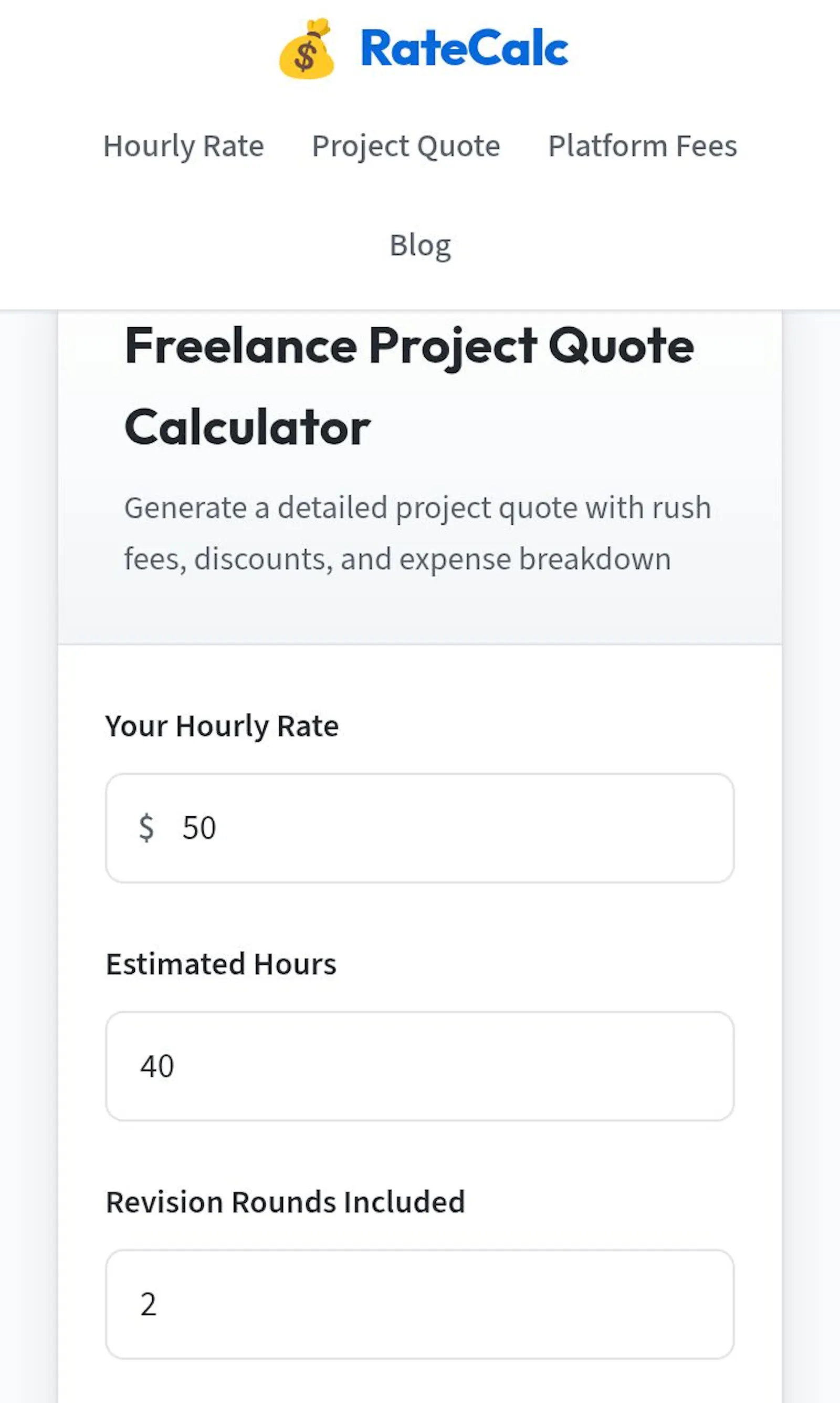 Freelance Rate Calculator  screenshot 3