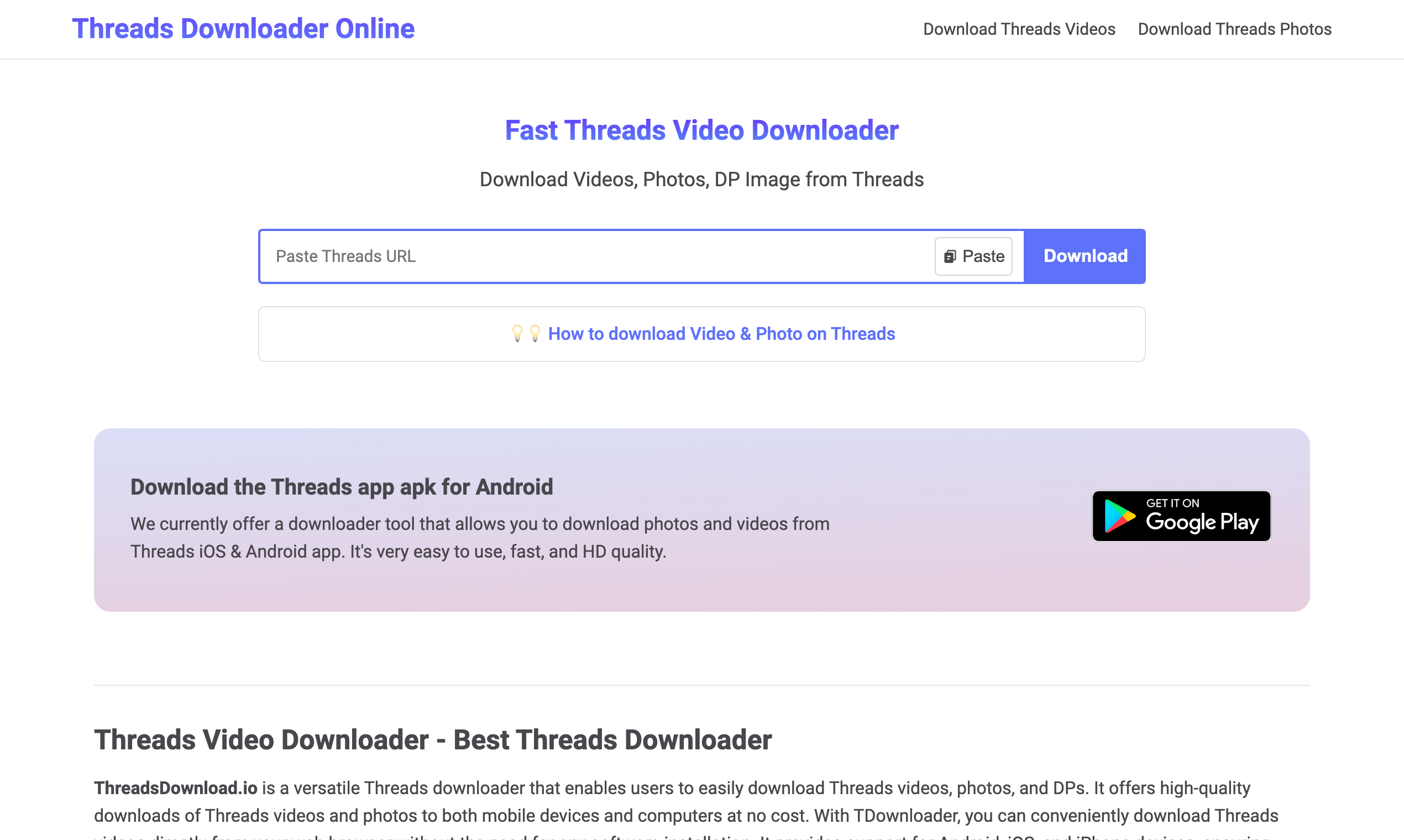 Threads Downloader - Download Threads Video HD