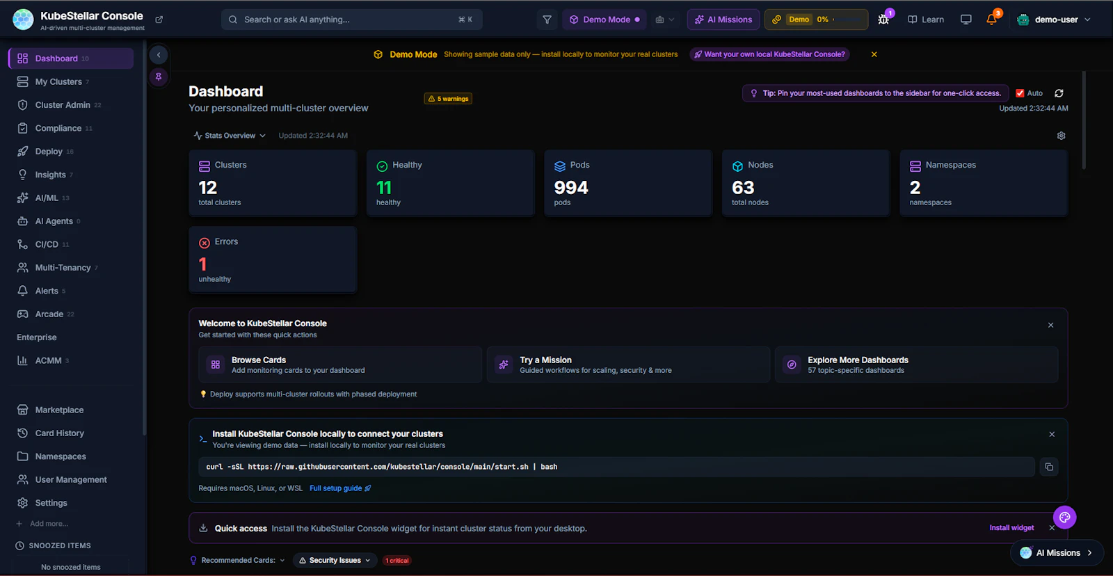 KubeStellar Console screenshot 4