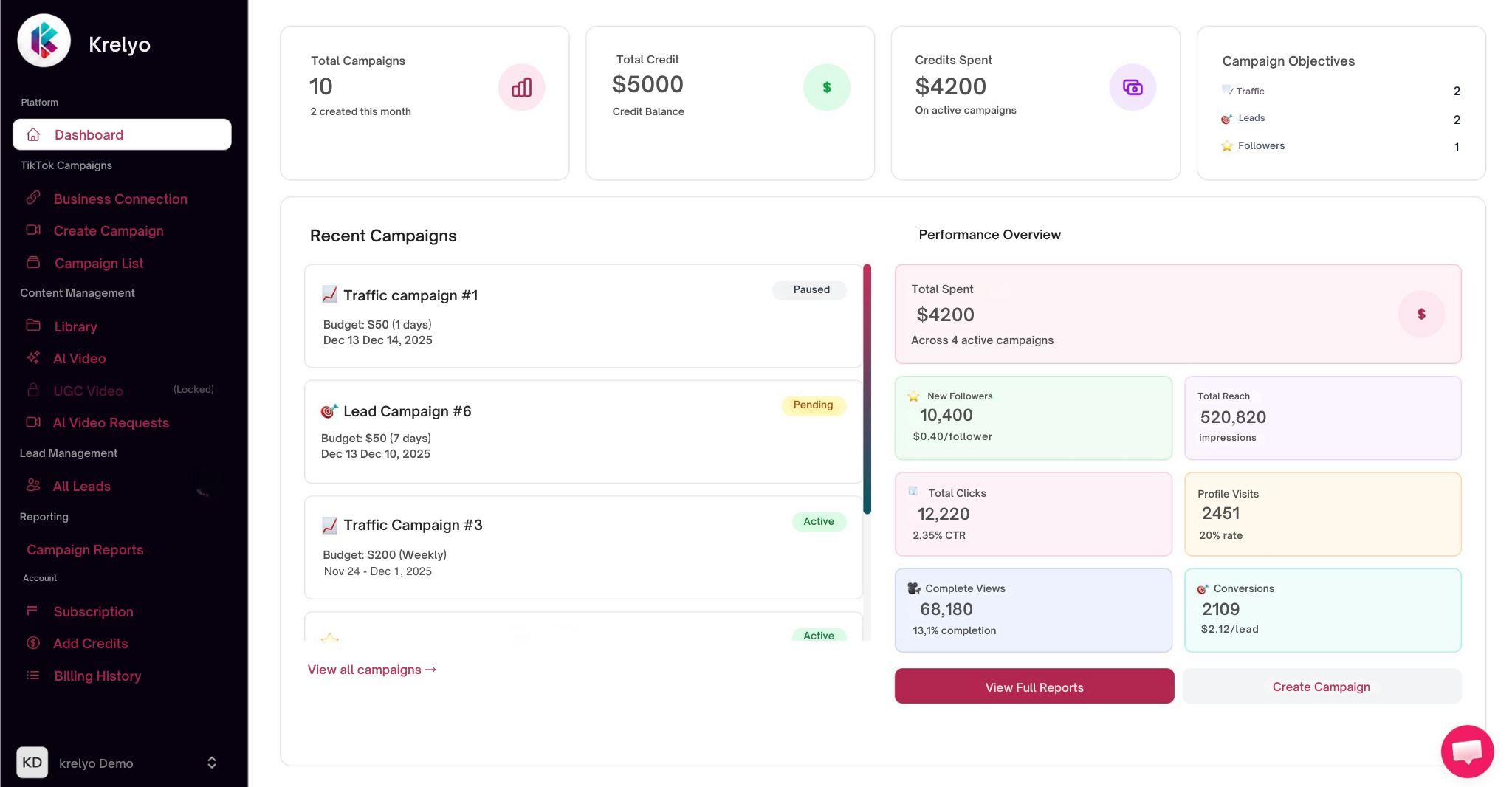 Krelyo - Main product screenshot demonstrating key features and user interface