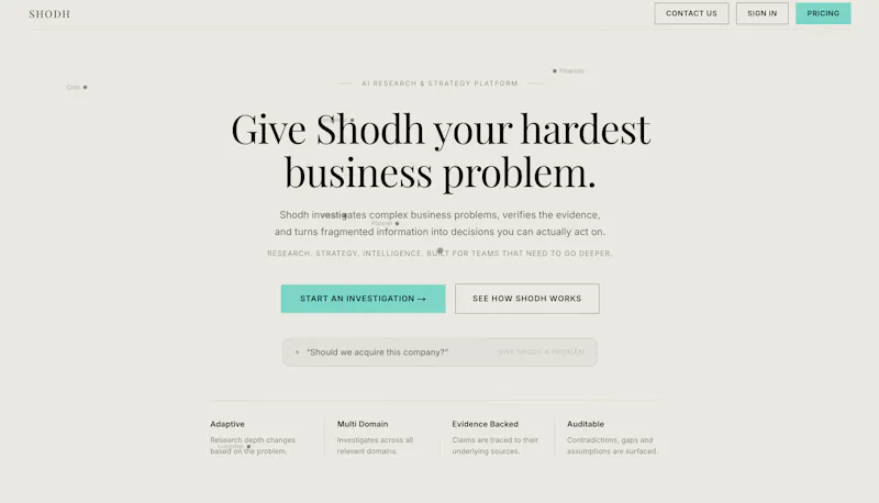 SHODH — Autonomous Research Intelligence screenshot 1
