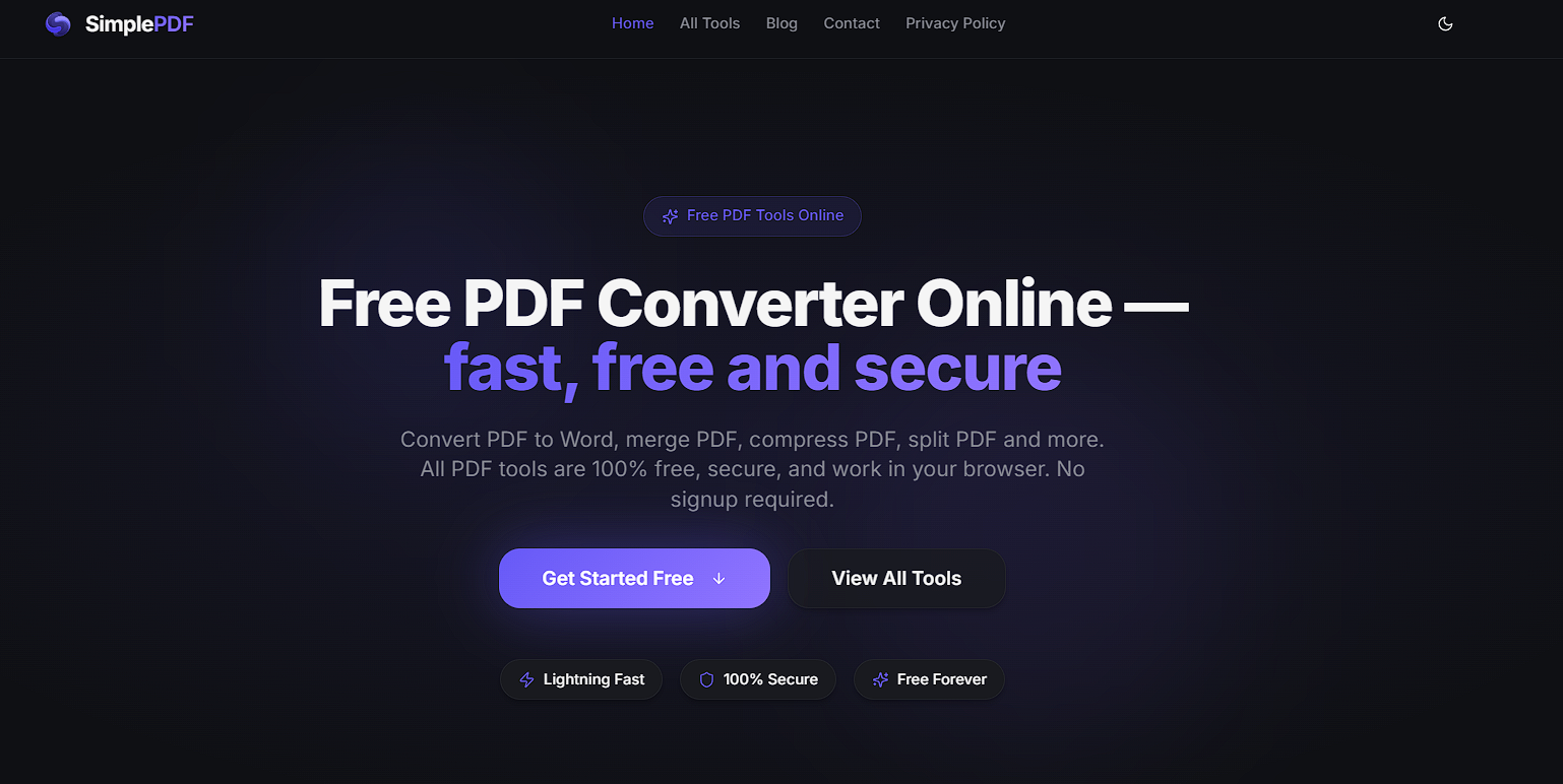 SimplePDF - Main product screenshot demonstrating key features and user interface
