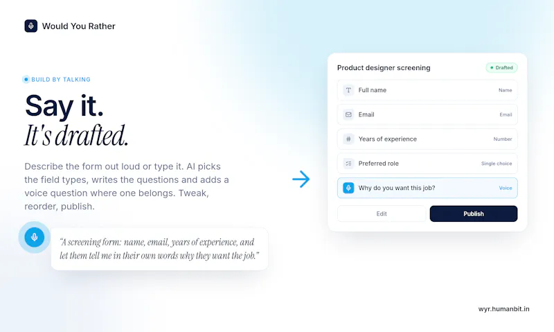 Would You Rather : A form that listens screenshot 3