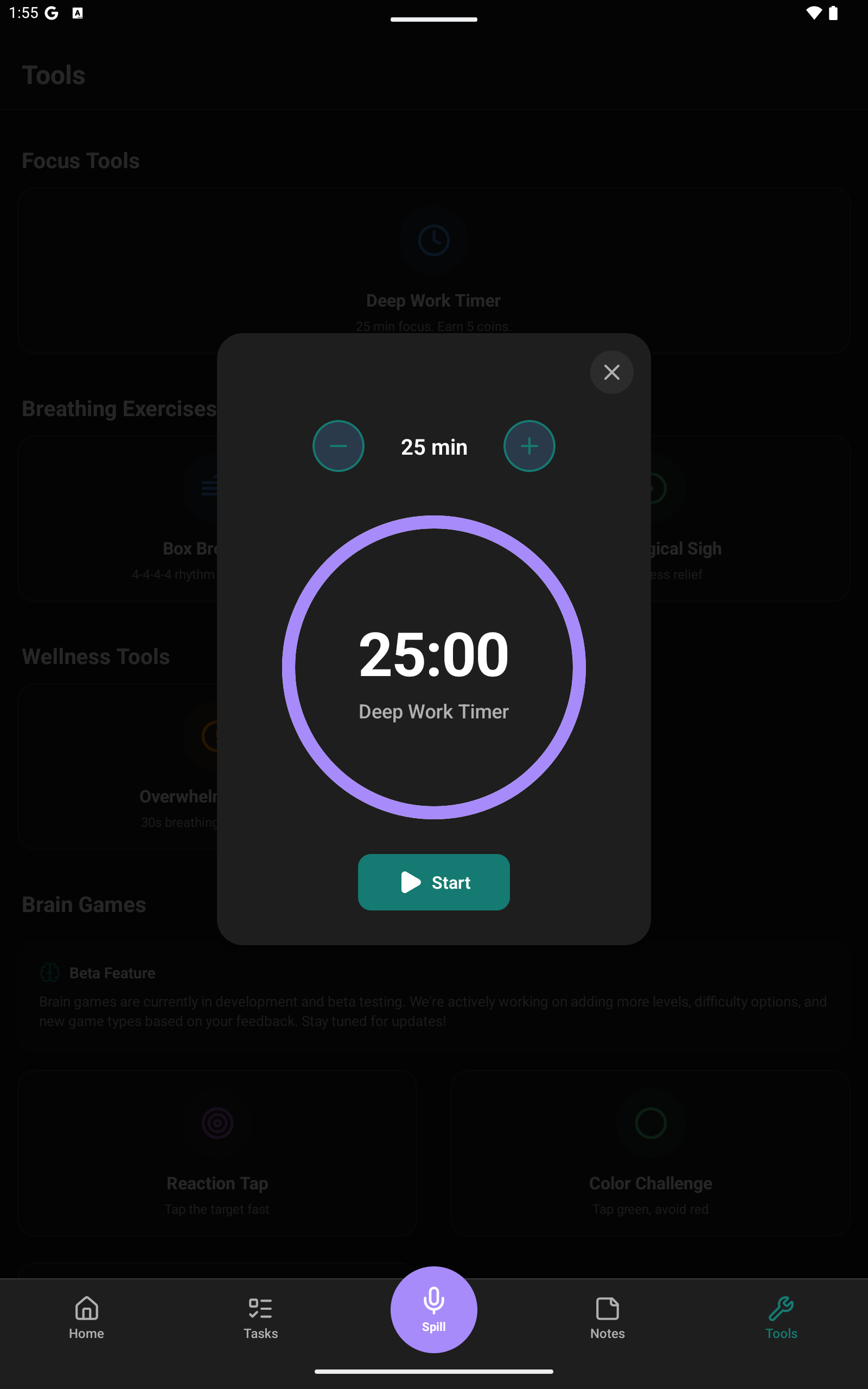 Brain Spill- Voice Notes for ADHD Brains - Screenshot 2 showing product features and functionality