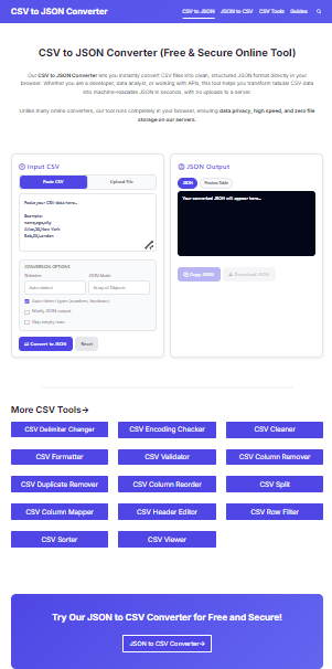 CSV to JSON Converter gallery image