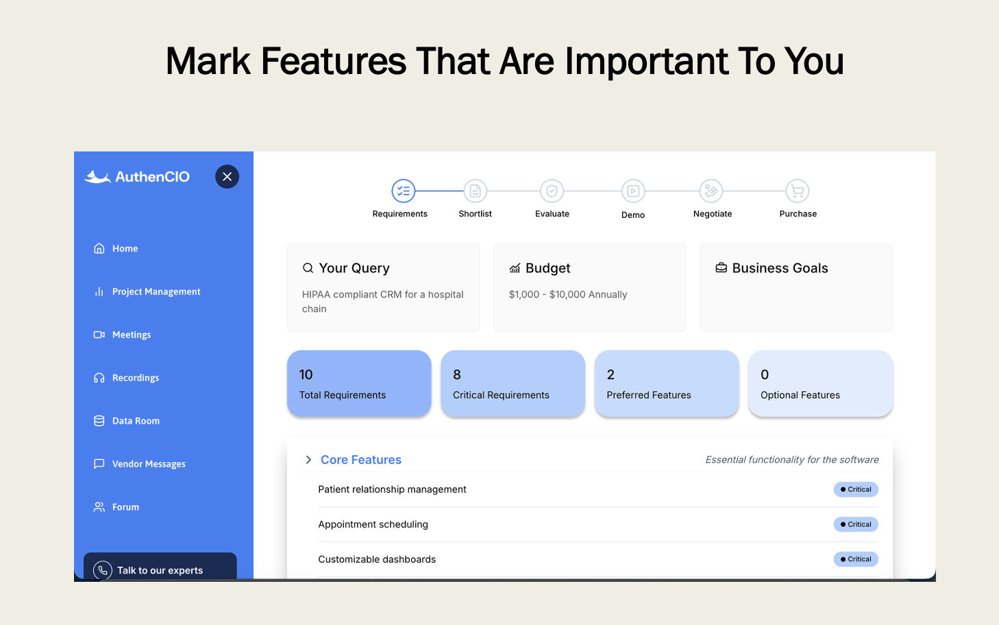 AuthenCIO - Screenshot 4 showing product features and functionality