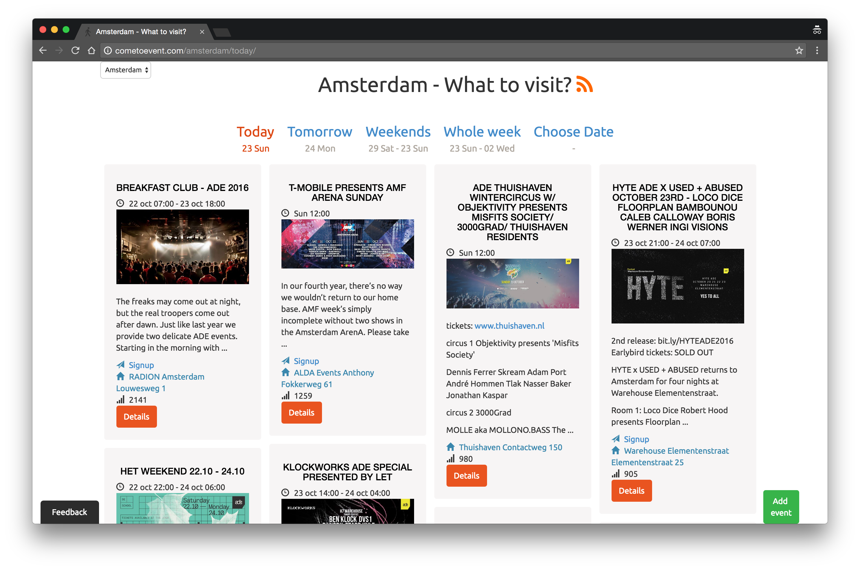 ComeToEvent - Local events aggregator.  See Kyiv/Berlin/Amsterdam events in English. gallery image