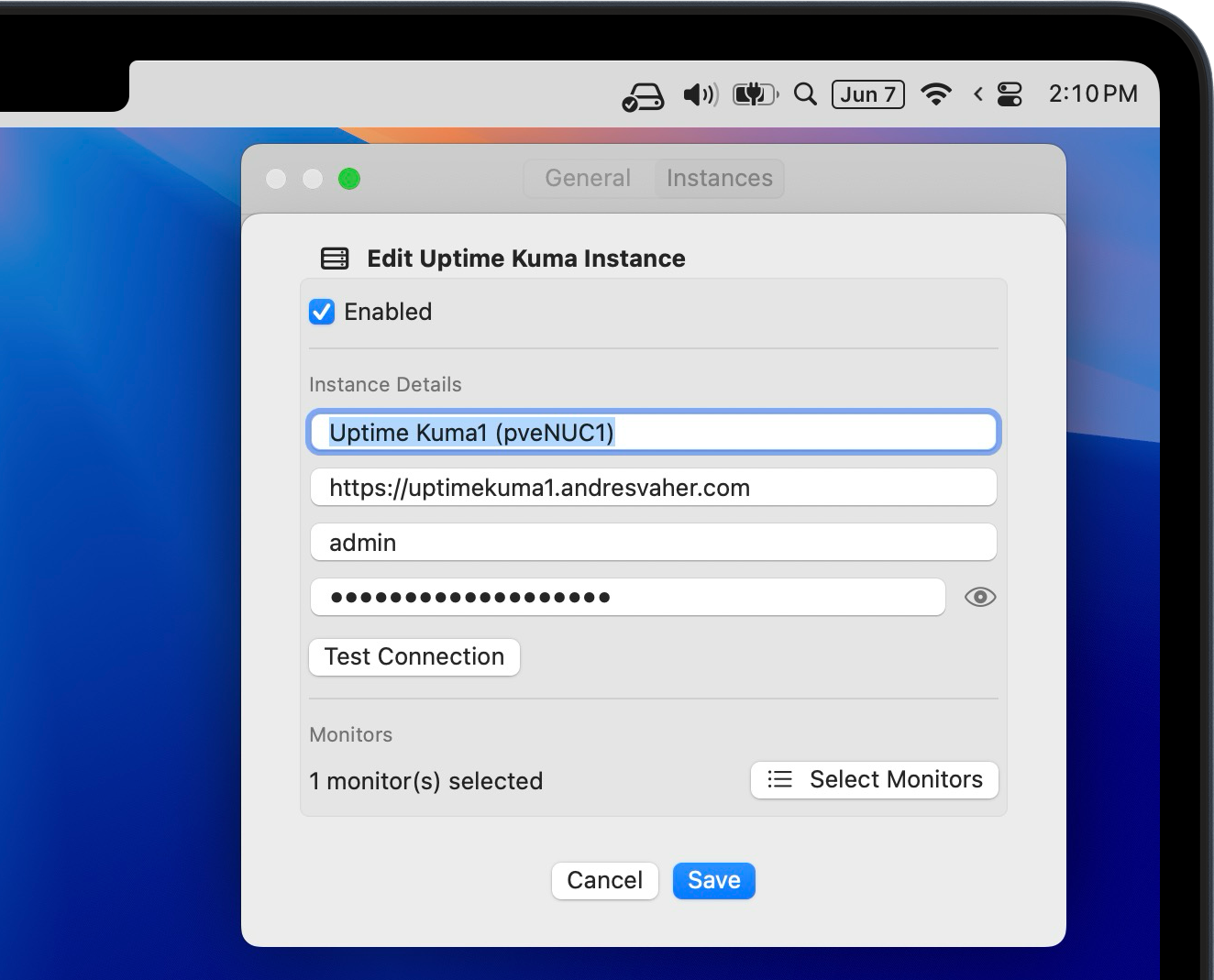 Mistig - Uptime Kuma in uw macOS -menubalk media 3