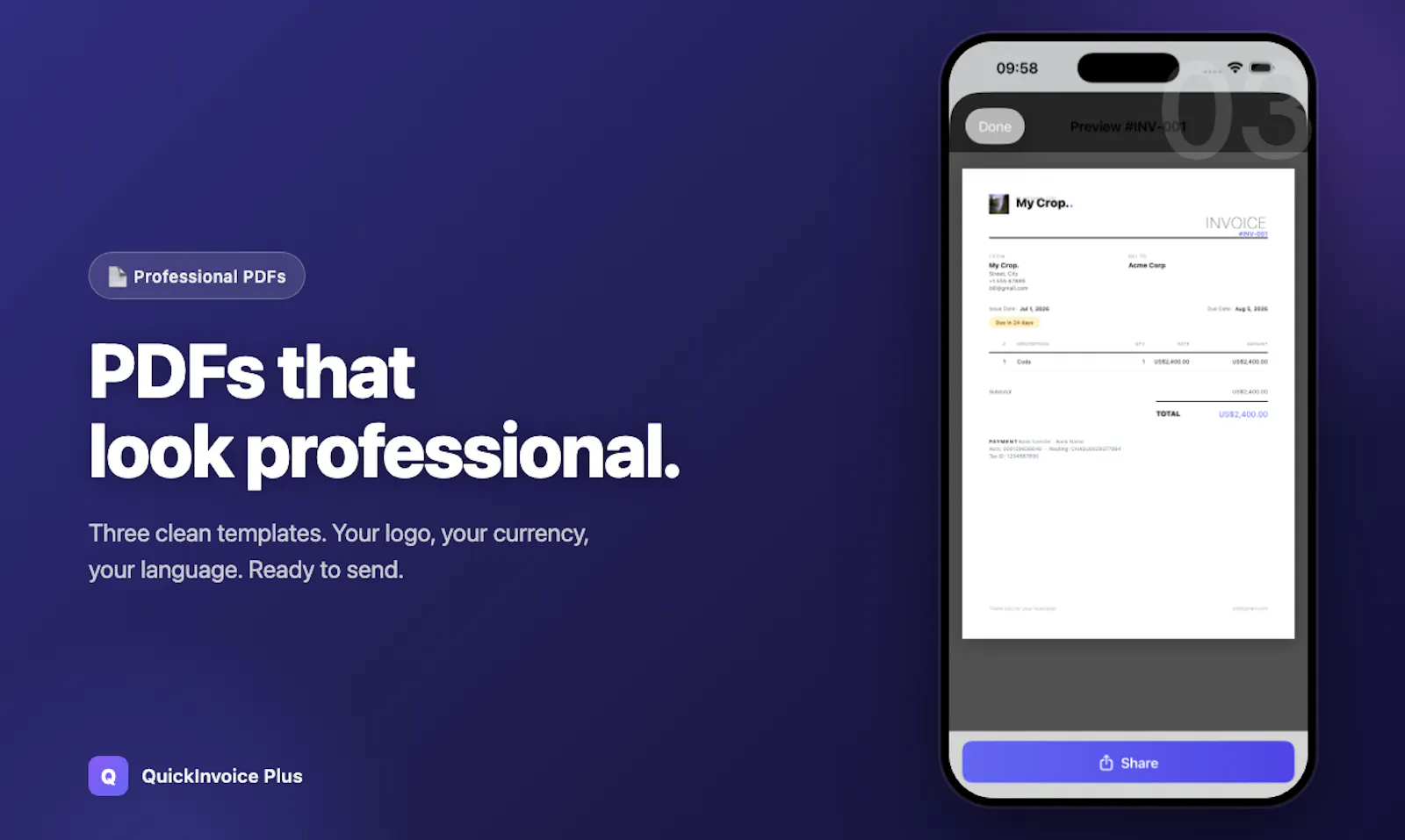 QuickInvoice Plus screenshot 4