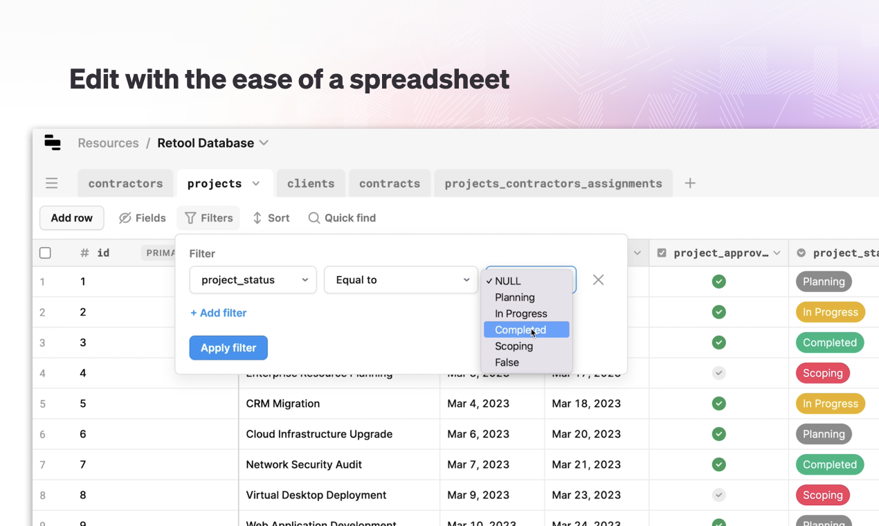RETOL DATABASE - Управляемый редактор электронных таблиц PostgreSQL DB медиа 3