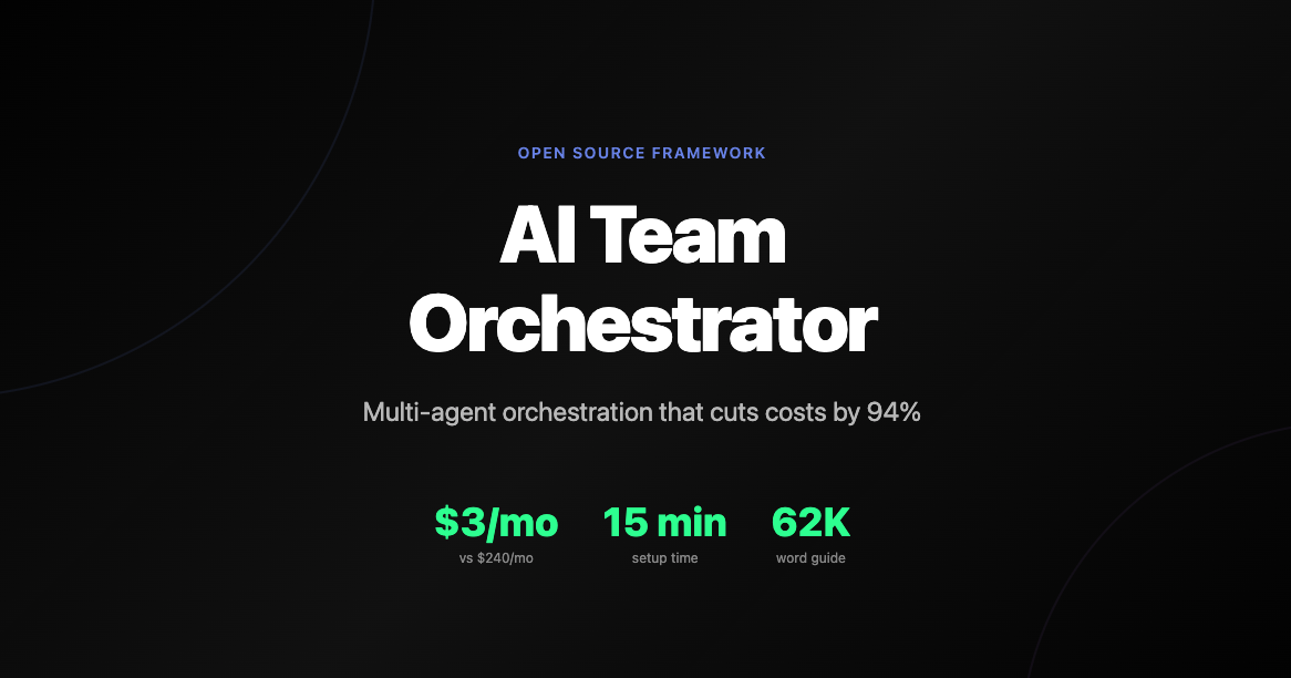 Média Orchestrateur d'équipe AI - Cadre d'orchestration multi-agents avec 94% de coûts API inférieurs 1