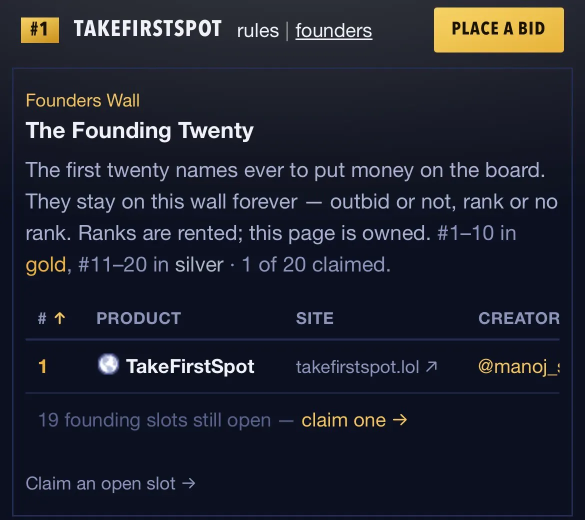 Take First Spot gallery image