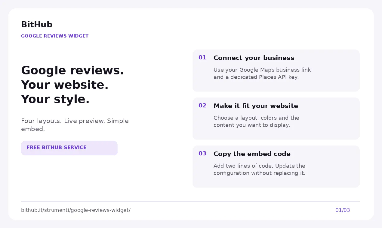 BitHub Google Reviews Widget gallery image