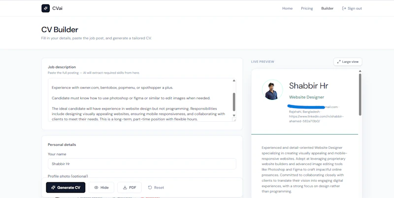 Fast Cv Ai screenshot 2
