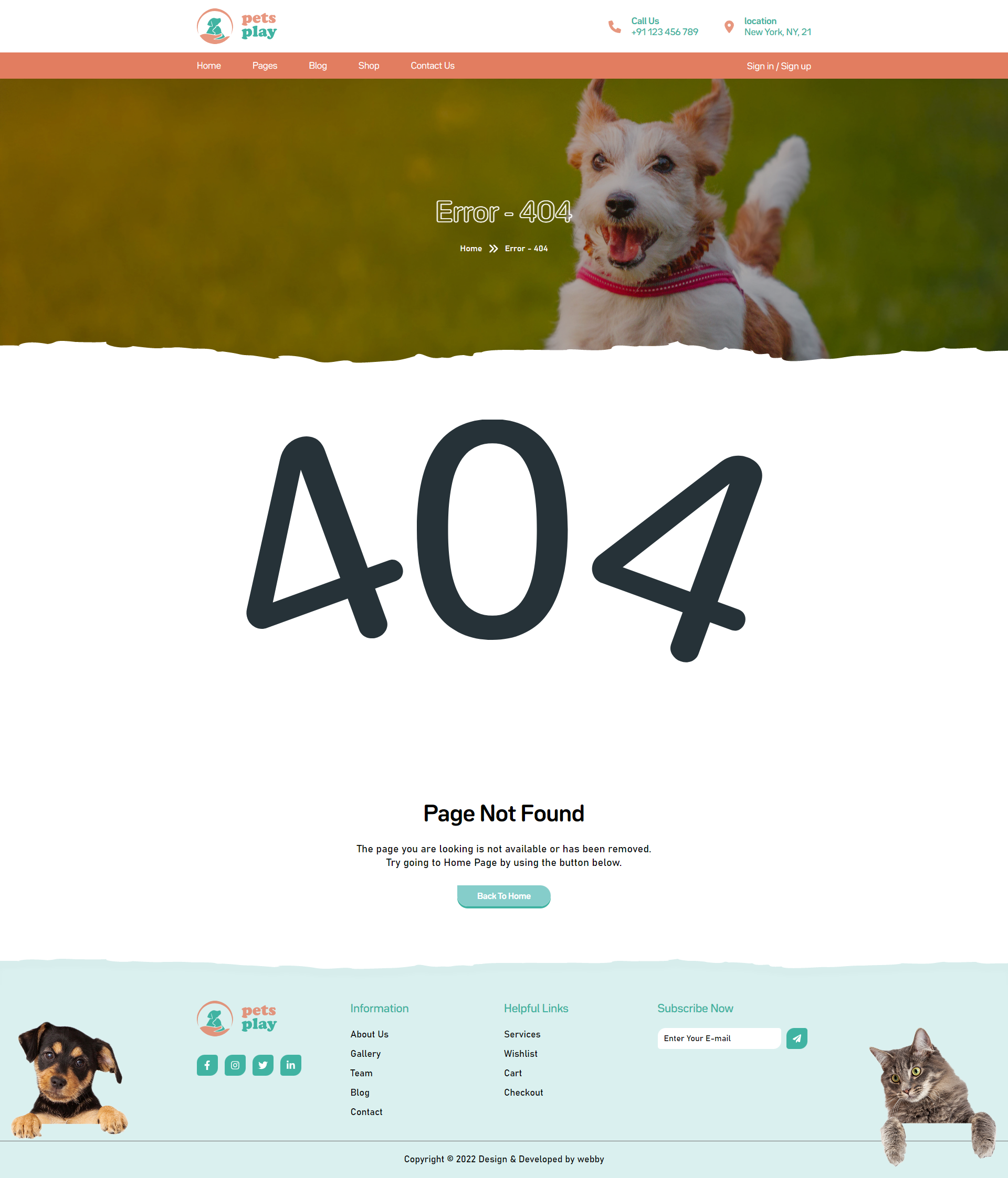 Pet Shop Website Template Next.js gallery image