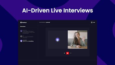 Panel de entrevista: Un grupo de profesionales diversos sentados alrededor de una mesa, involucrados en un proceso de entrevista dinámico, capturando la esencia de las entrevistas técnicas, culturales y de codificación completas de Talently.