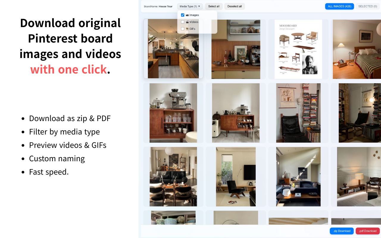 PinSnap - Main product screenshot demonstrating key features and user interface