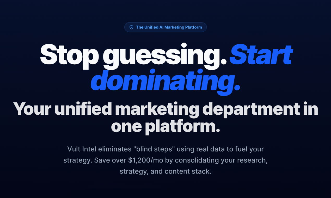 Vult Intel | Marketing Platform gallery image