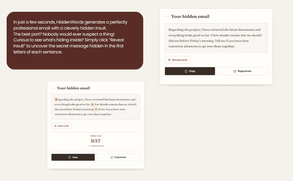 HiddenWords — Emails with Hidden Insult gallery image