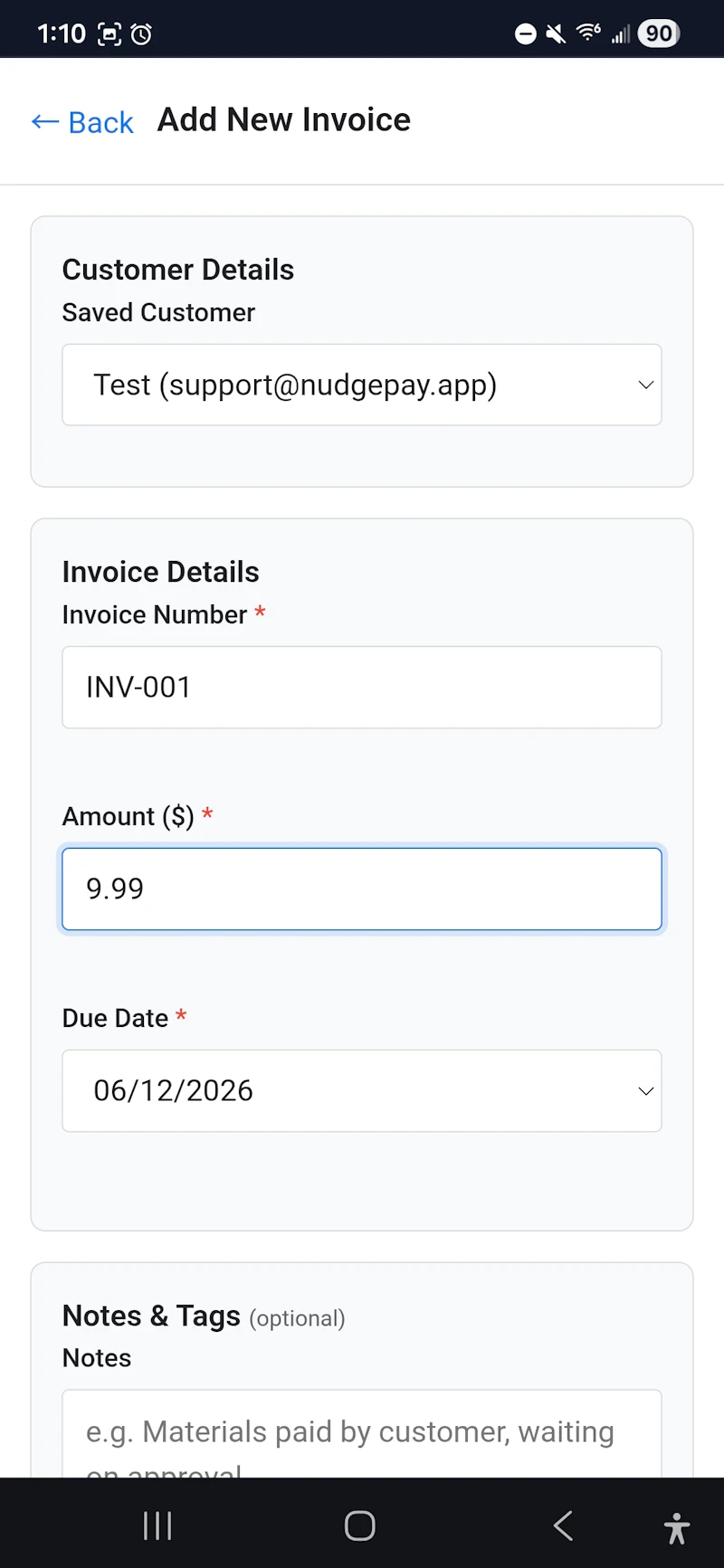 Nudge: Invoice Reminders screenshot 3