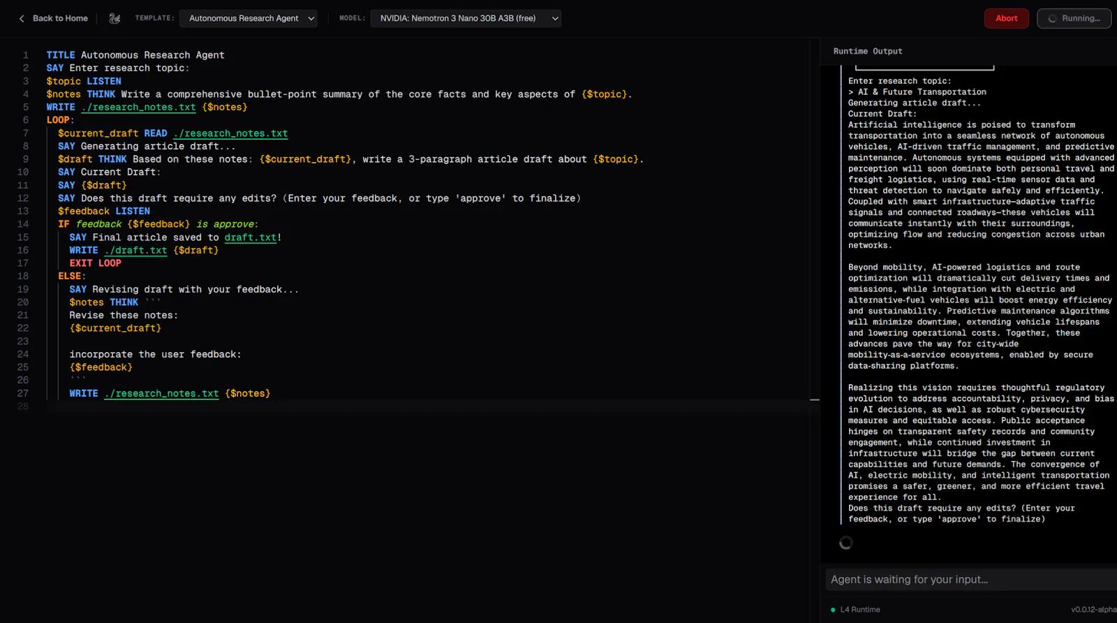 L4: AI Agent Programming Language screenshot 2