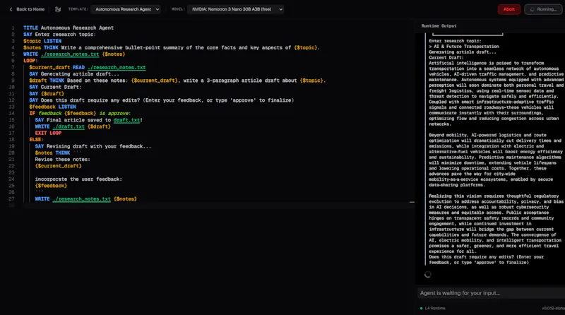 L4: AI Agent Programming Language screenshot 2