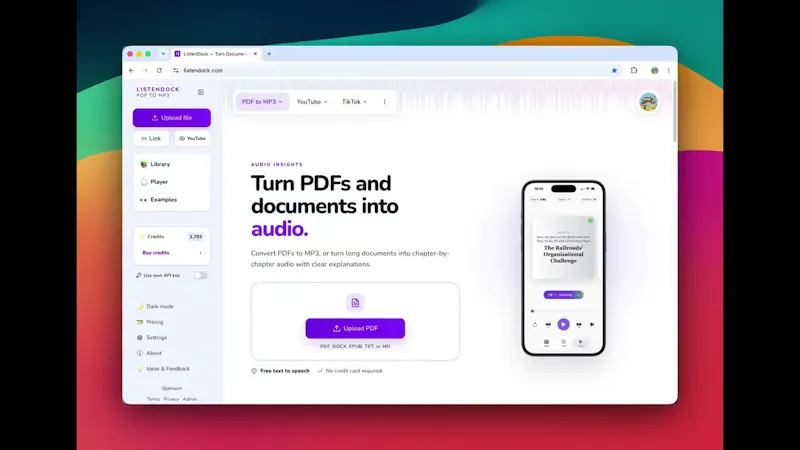 ListenDock screenshot 1 (video preview)