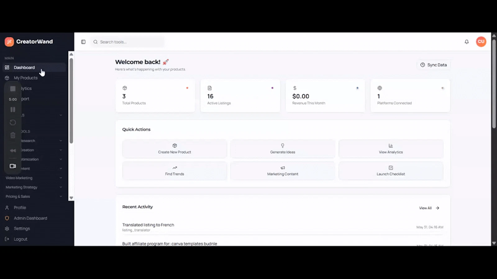 CreatorWand AI screenshot 1 (video preview)